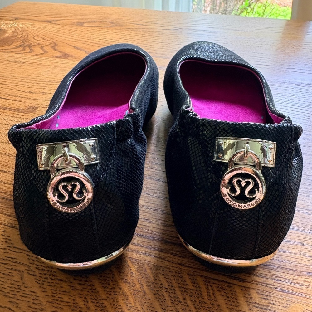 Soto Massini Milano Black Ballet Flats with Pink Insole- size 7-8 - Picture 5 of 11